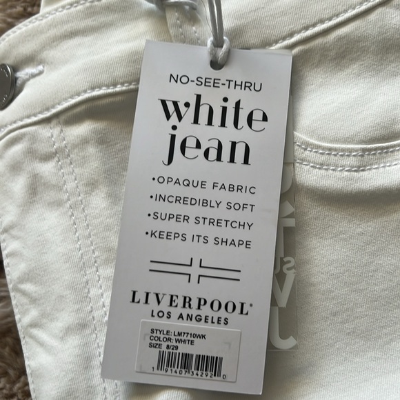 NWT Liverpool Los Angeles Madonna no see thru white jeans size 8 - Picture 3 of 5